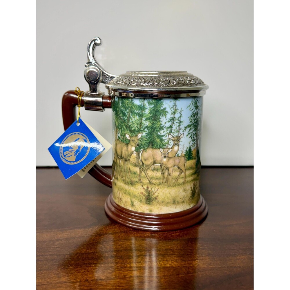 Franklin Mint 10 Point Buck Deer Tankard Rick Fields Wildlife Stein